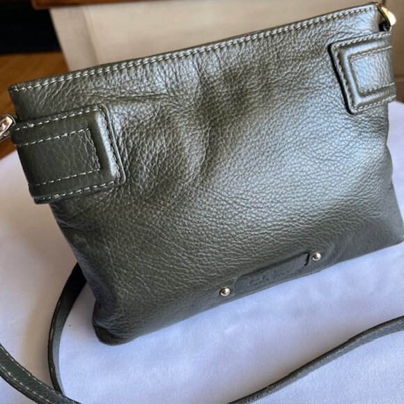 COLE HAAN | Zooey Crossbody Bag Dark Green Pebbled Leather-EUC - Picture 4 of 12